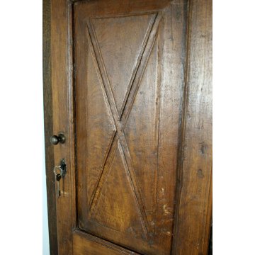 ANTICO GRANDE MOBILE DISPENSA MADIA CREDENZA ANTA '800 LEGNO CASTAGNO 5 RIPIANI 