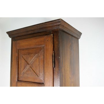 ANTICO GRANDE MOBILE DISPENSA MADIA CREDENZA ANTA '800 LEGNO CASTAGNO 5 RIPIANI 