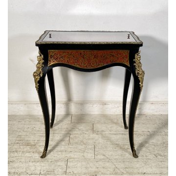 ANTICO MOBILE VETRINA BOULLE NAPOLEONE III LEGNO BRONZO 1800 TAVOLINO ESPOSITORE