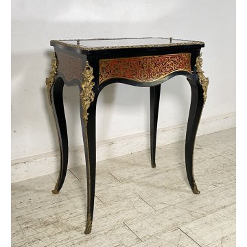 ANTICO MOBILE VETRINA BOULLE NAPOLEONE III LEGNO BRONZO 1800 TAVOLINO ESPOSITORE