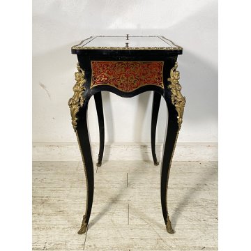 ANTICO MOBILE VETRINA BOULLE NAPOLEONE III LEGNO BRONZO 1800 TAVOLINO ESPOSITORE