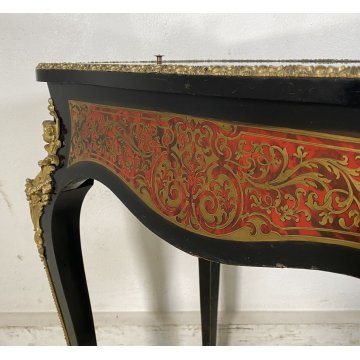 ANTICO MOBILE VETRINA BOULLE NAPOLEONE III LEGNO BRONZO 1800 TAVOLINO ESPOSITORE