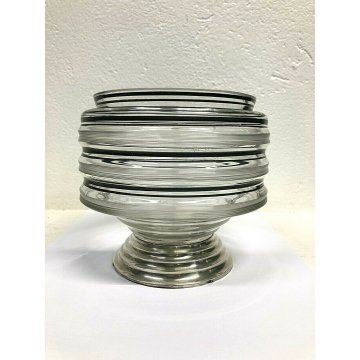 VASO CRISTALLO ARGENTO FORMUSA PIETRO FOOTED BOWL ALZATA DECO CENTROTAVOLA COPPA