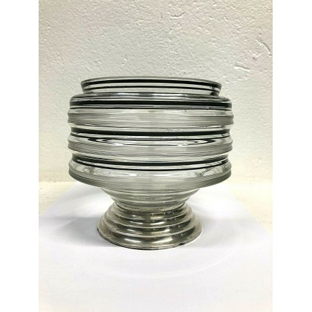 VASO CRISTALLO ARGENTO FORMUSA PIETRO FOOTED BOWL ALZATA DECO CENTROTAVOLA COPPA