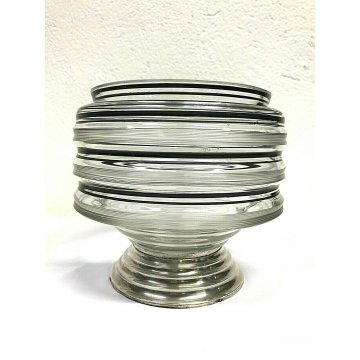 VASO CRISTALLO ARGENTO FORMUSA PIETRO FOOTED BOWL ALZATA DECO CENTROTAVOLA COPPA