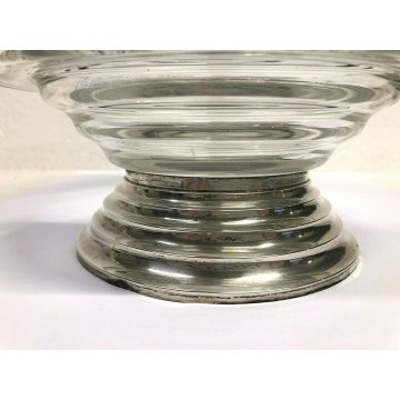 VASO CRISTALLO ARGENTO FORMUSA PIETRO FOOTED BOWL ALZATA DECO CENTROTAVOLA COPPA