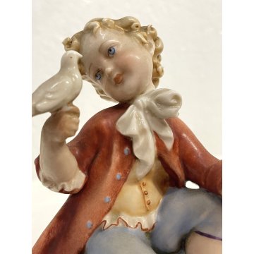 COPPIA STATUINA FIGURA PORCELLANA CAPODIMONTE G. Cappe PASTORELLI  12 cm/h '50s