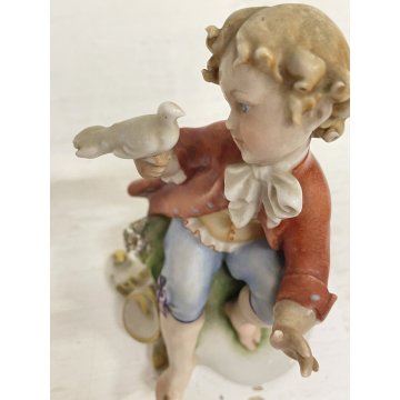 COPPIA STATUINA FIGURA PORCELLANA CAPODIMONTE G. Cappe PASTORELLI  12 cm/h '50s