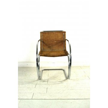 SEDIA MR 20 OFFICE CHAIR DESIGN Mies Van Der Rohe ACCIAIO RATTAN MID CENTURY 