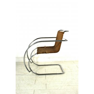 SEDIA MR 20 OFFICE CHAIR DESIGN Mies Van Der Rohe ACCIAIO RATTAN MID CENTURY 