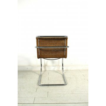 SEDIA MR 20 OFFICE CHAIR DESIGN Mies Van Der Rohe ACCIAIO RATTAN MID CENTURY 