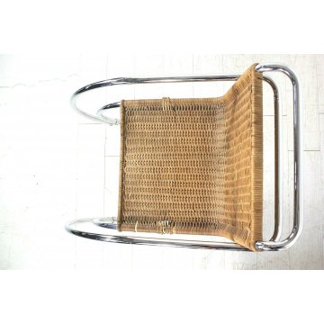 SEDIA MR 20 OFFICE CHAIR DESIGN Mies Van Der Rohe ACCIAIO RATTAN MID CENTURY 