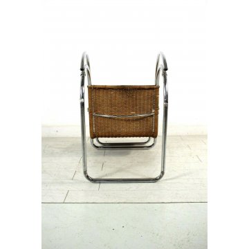 SEDIA MR 20 OFFICE CHAIR DESIGN Mies Van Der Rohe ACCIAIO RATTAN MID CENTURY 