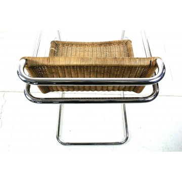 SEDIA MR 20 OFFICE CHAIR DESIGN Mies Van Der Rohe ACCIAIO RATTAN MID CENTURY 