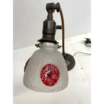 LAMPADA TAVOLO ORIENTABILE ABATJOUR ART DECO' MODERNISTA OTTONE VETRO MURANO '30