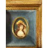 set 4 pezzi ANTICA MINIATURA dipinto a mano RITRATTO NOBILE DONNA VENERE CORNICE
