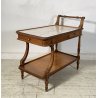 ANTICO CARRELLO BAR LEGNO MARMO 1900 TROLLEY CART COMODINO 2 CASSETTI ESPOSITORE