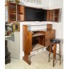 SET MOBILE BAR Art Dèco CREDENZA Anni 60 SGABELLO LEGNO VETRO MADE ITALY DESIGN