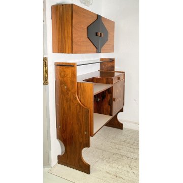 SET MOBILE BAR Art Dèco CREDENZA Anni 60 SGABELLO LEGNO VETRO MADE ITALY DESIGN