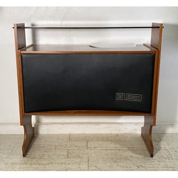 SET MOBILE BAR Art Dèco CREDENZA Anni 60 SGABELLO LEGNO VETRO MADE ITALY DESIGN