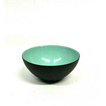 CIOTOLA BOWL Krenit  Denmark  NERO OPACO e SMALO VERDE ACQUA DESIGN DANESE 1950 