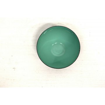 CIOTOLA BOWL Krenit  Denmark  NERO OPACO e SMALO VERDE ACQUA DESIGN DANESE 1950 