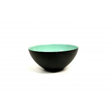 CIOTOLA BOWL Krenit  Denmark  NERO OPACO e SMALO VERDE ACQUA DESIGN DANESE 1950 