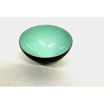 CIOTOLA BOWL Krenit  Denmark  NERO OPACO e SMALO VERDE ACQUA DESIGN DANESE 1950 