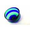 CIOTOLA VASO VETRO MURANO SPIRALE GLASS BOWL SWIRL BLU VERDE Fulvio Bianconi 93