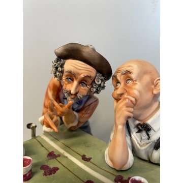 SCULTURA PORCELLANA Capodimonte CACCIATORE OSTE FIGURA CERAMICA BISCUIT SMALTO