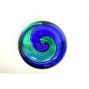 CIOTOLA VASO VETRO MURANO SPIRALE GLASS BOWL SWIRL BLU VERDE Fulvio Bianconi 93