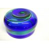 CIOTOLA VASO VETRO MURANO SPIRALE GLASS BOWL SWIRL BLU VERDE Fulvio Bianconi 93