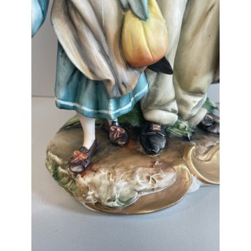 SCULTURA CERAMICA Capodimonte FIGURA MUSICISTA CLOCHARD VAGABONDO ANZIANO BIMBA