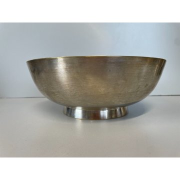 VINTAGE BOWL DESIGN MIDCENTURY METALLO ARGENTATO CENTROTAVOLA CIOTOLA Gio Ponti?