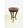PICCOLO ANTICO TAVOLINO TONDO a TRE GAMBE LEGNO LASTRONATO TAVOLO CASSETTO 1800 