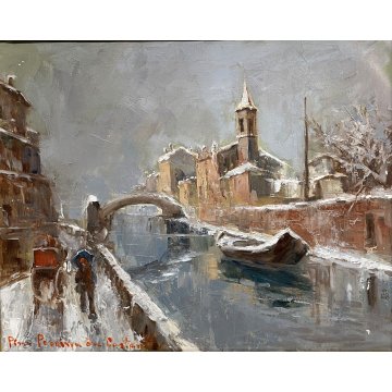 QUADRO DIPINTO P. Pessina da Castanedo VECCHIA MILANO S. Cristoforo sul NAVIGLIO