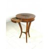 PICCOLO ANTICO TAVOLINO TONDO a TRE GAMBE LEGNO LASTRONATO TAVOLO CASSETTO 1800 