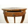 PICCOLO ANTICO TAVOLINO TONDO a TRE GAMBE LEGNO LASTRONATO TAVOLO CASSETTO 1800 