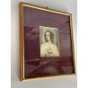 ANTICO DIPINTO OLIO MINIATURA CELLULOIDE RITRATTO FEMMINILE DIPINTA a MANO '30