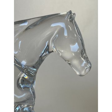 SCULTURA CRISTALLO CAVALLO TROTTO APOLLO Baccarat CRYSTAL FIGURE HORSE Apollon