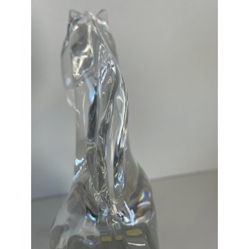 SCULTURA CRISTALLO CAVALLO TROTTO APOLLO Baccarat CRYSTAL FIGURE HORSE Apollon