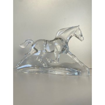 SCULTURA CRISTALLO CAVALLO TROTTO APOLLO Baccarat CRYSTAL FIGURE HORSE Apollon