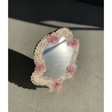 SPECCHIO VENEZIANO da APPOGGIO PARETE VETRO MURANO VINTAGE Vanity Mirror '900