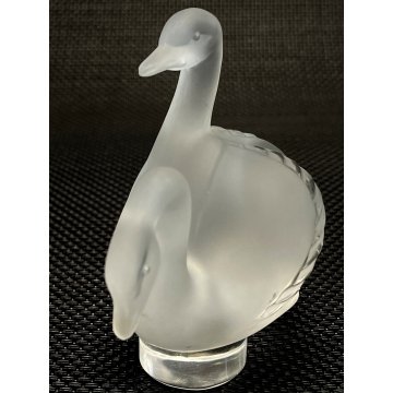 SCULTURA CRISTALLO Lalique France Cigni AMORE FIGURE LOVE Swans FROSTED GLASS