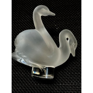 SCULTURA CRISTALLO Lalique France Cigni AMORE FIGURE LOVE Swans FROSTED GLASS