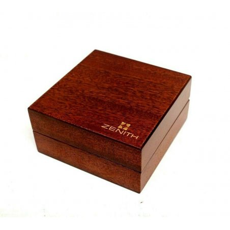 SCATOLA BOX orologio polso ZENITH LEGNO MOGANO CUSCINO PELLE BIANCO LIBRETTO 