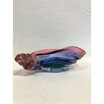 VASO ARCHIMEDE SEGUSO SVUOTA TASCHE CONCHIGLIA MURANO VETRO SOMMERSO GLASS 