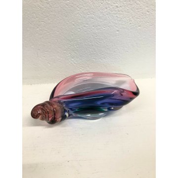 VASO ARCHIMEDE SEGUSO SVUOTA TASCHE CONCHIGLIA MURANO VETRO SOMMERSO GLASS 