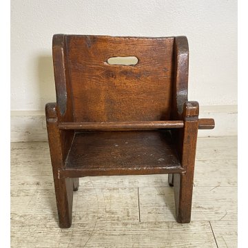 ANTICA SEDIA PER BAMBINI 1800 LEGNO NOCE FRANCIA OLD CHILD'S CHAIR SGABELLO