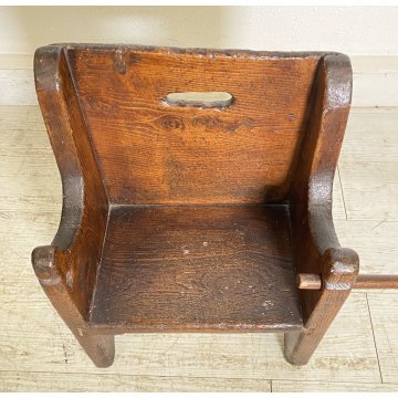 ANTICA SEDIA PER BAMBINI 1800 LEGNO NOCE FRANCIA OLD CHILD'S CHAIR SGABELLO